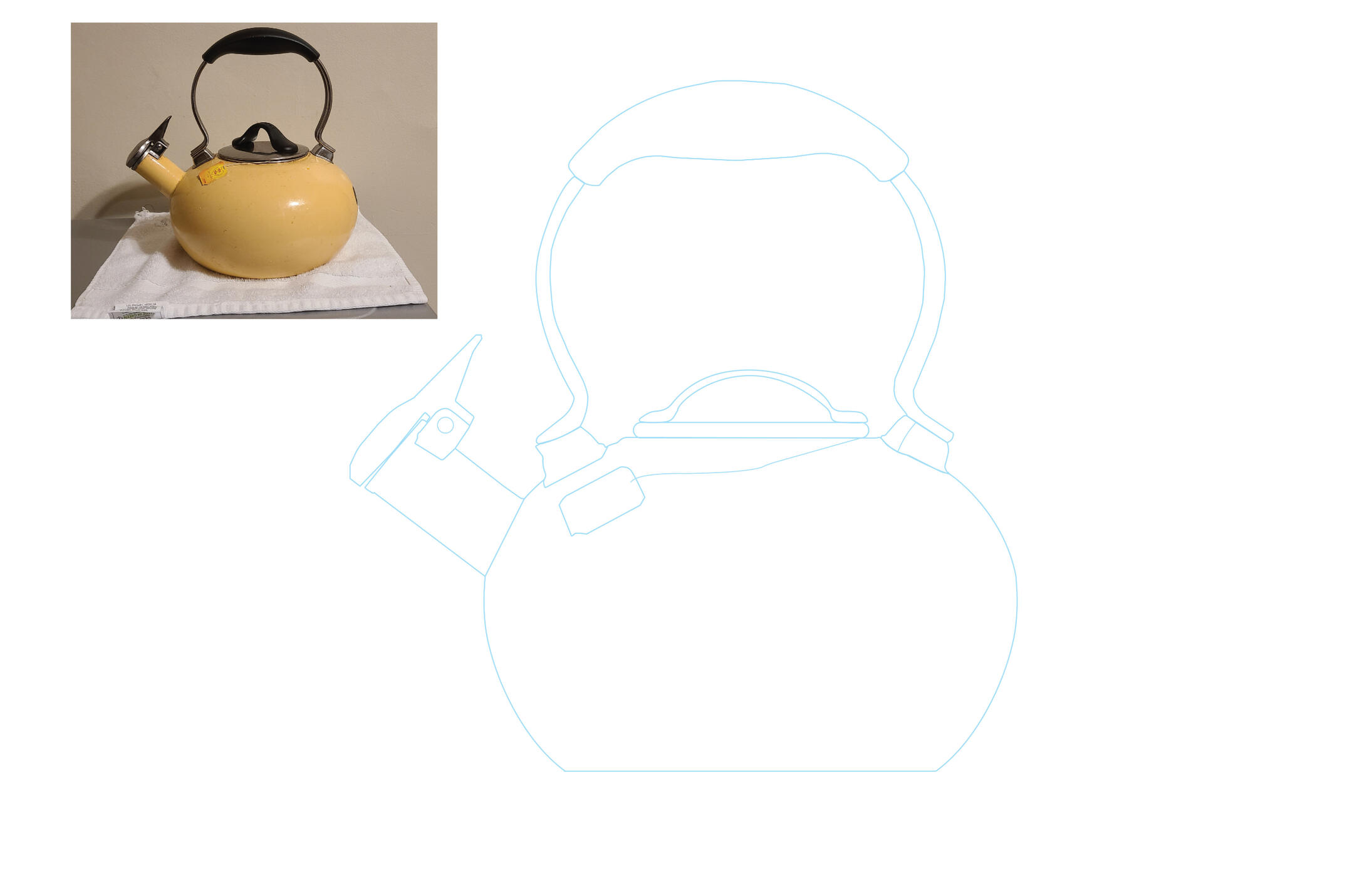 Elevation Drawing of Teapot
